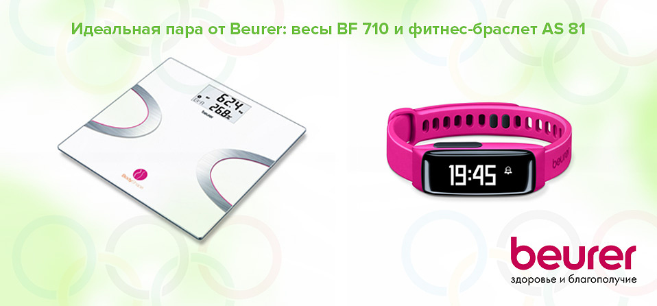 Идеальная пара от Beurer: весы BF 710 и фитнес-браслет AS 81