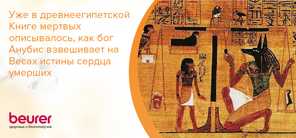 Уже в древнеегипетской Книге мертвых описывалось, как бог Анубис взвешивает на Весах истины сердца умерших