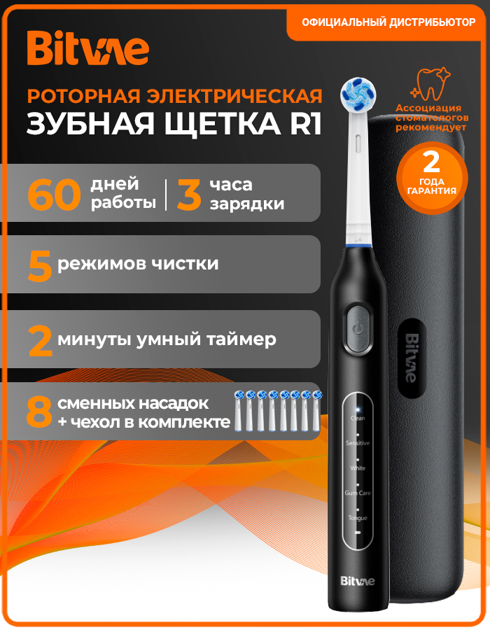 

Электрическая зубная щетка Bitvae R1 (черный)
